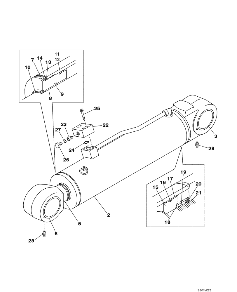 Схема запчастей Case CX800 - (08-262-00[01]) - CYLINDER - SELF-DETACHING COUNTERWEIGHT SYSTEM (08) - HYDRAULICS