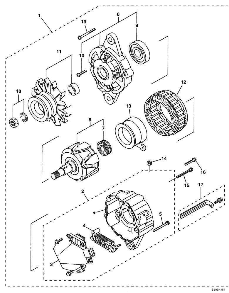 Схема запчастей Case CX290B - (04-06) - ALTERNATOR (04) - ELECTRICAL SYSTEMS