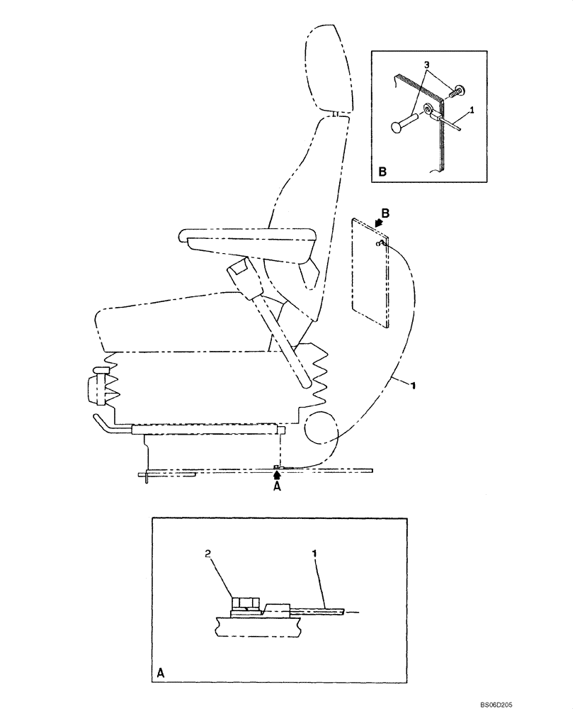 Схема запчастей Case CX330 - (09-023-00[01]) - OPERATORS COMPARTMENT - DOG CHAIN (09) - CHASSIS