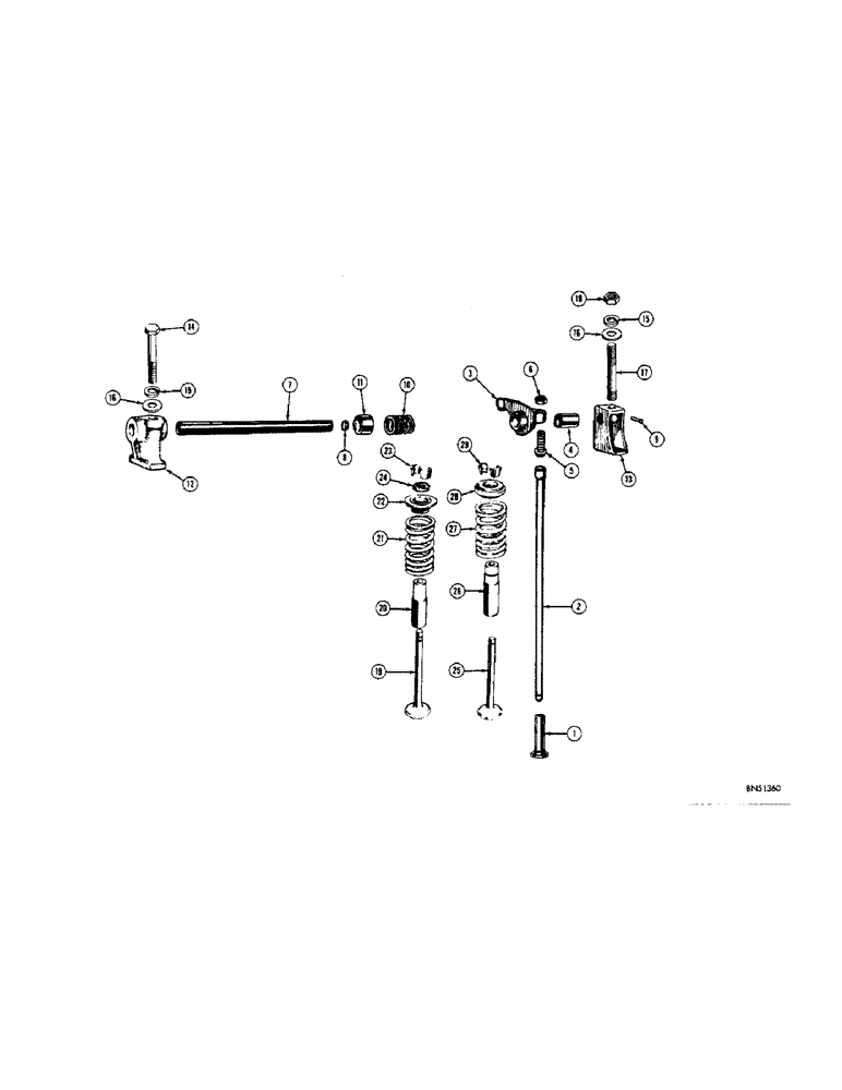 Схема запчастей Case 310F - (014) - VALVES, PUSH RODS AND ROCKER ARMS - GAS (01) - ENGINE