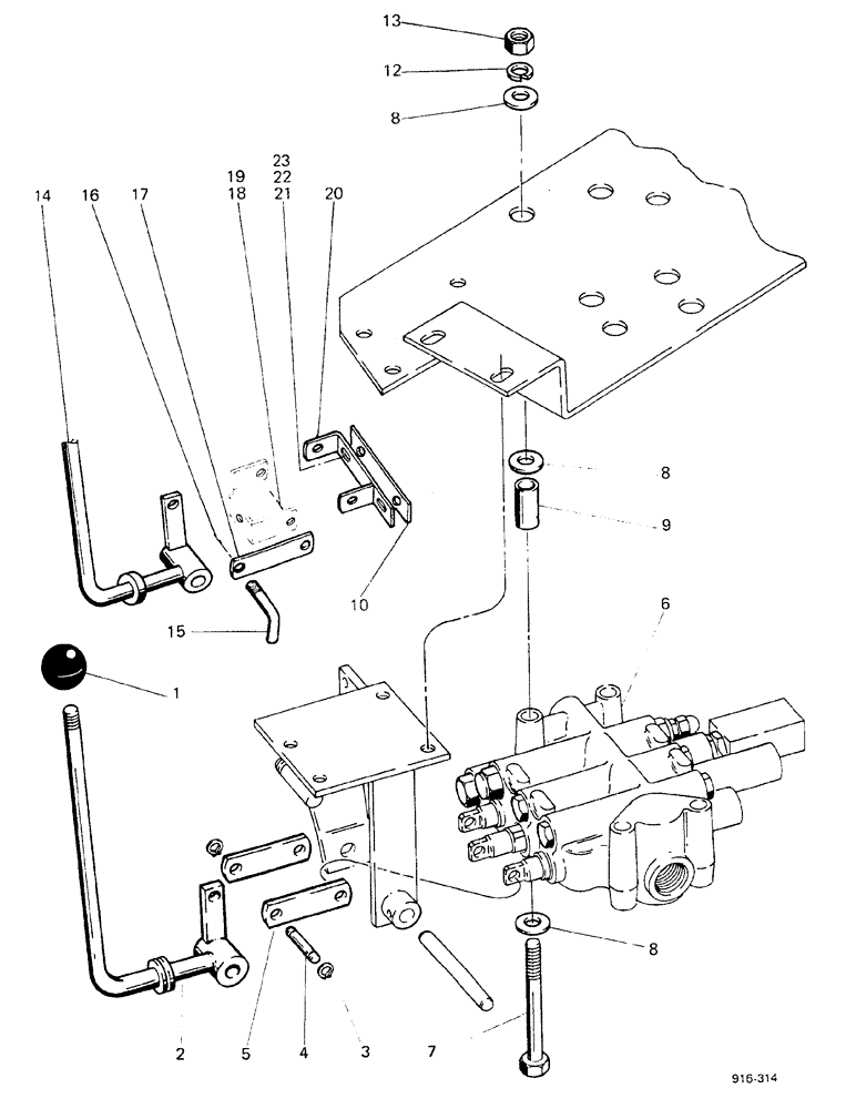 Схема запчастей Case 580F - (174) - LOADER CONTROL LEVERS, 3 SPOOL (35) - HYDRAULIC SYSTEMS