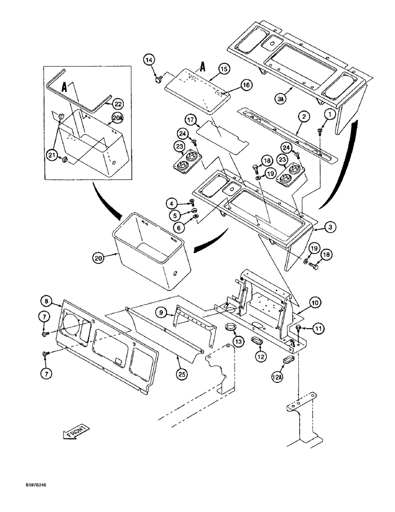 Схема запчастей Case 9040B - (9-088) - CAB REAR CONSOLE AND PANELS (09) - CHASSIS