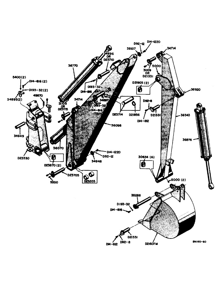 Схема запчастей Case 310 - (10) - TOWER, BOOM, DIPPER ARM, AND BUCKETS, TOWER AND BOOM 