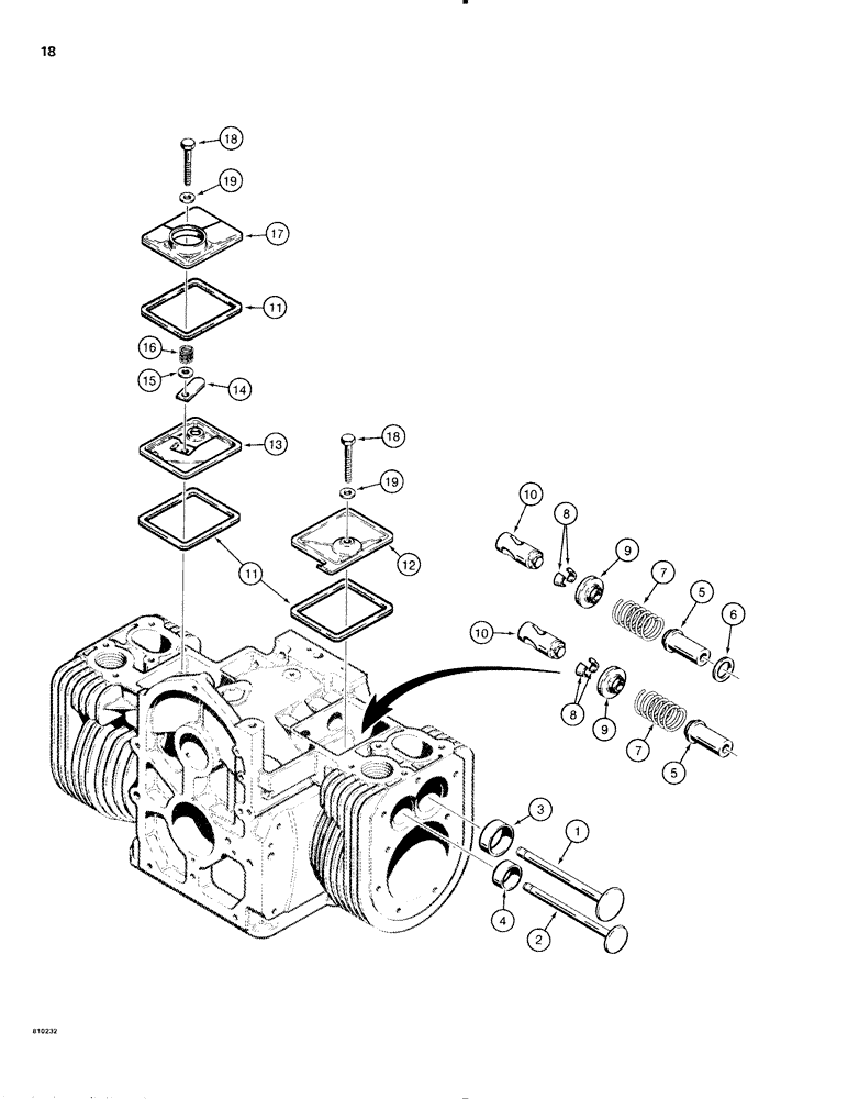 Схема запчастей Case 1816C - (018) - ENGINE VALVE MECHANISM (02) - ENGINE