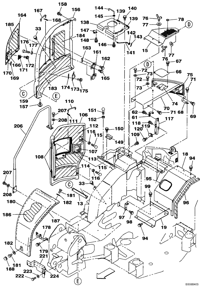 Схема запчастей Case CX80 - (09-13) - FRAMES, COVERS - COUNTERWEIGHT, TURNTABLE (09) - CHASSIS