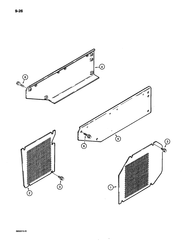 Схема запчастей Case 650 - (9-26) - SIDE SHIELDS (09) - CHASSIS/ATTACHMENTS