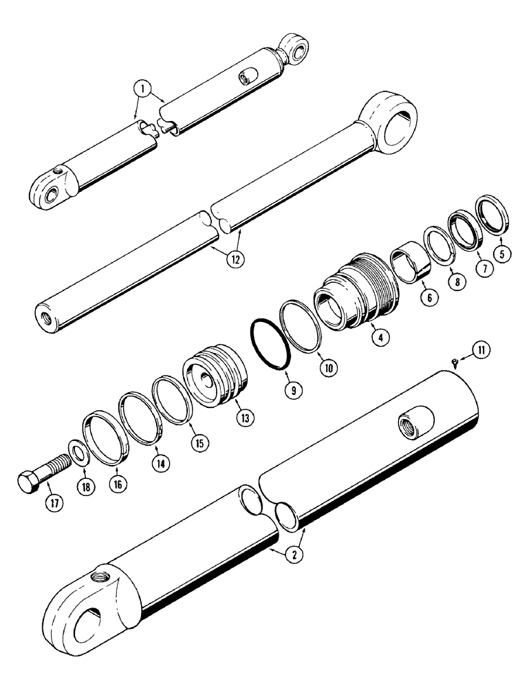 Схема запчастей Case 580SK - (8-380) - BACKHOE DIPPER EXTENSION CYLINDER (08) - HYDRAULICS