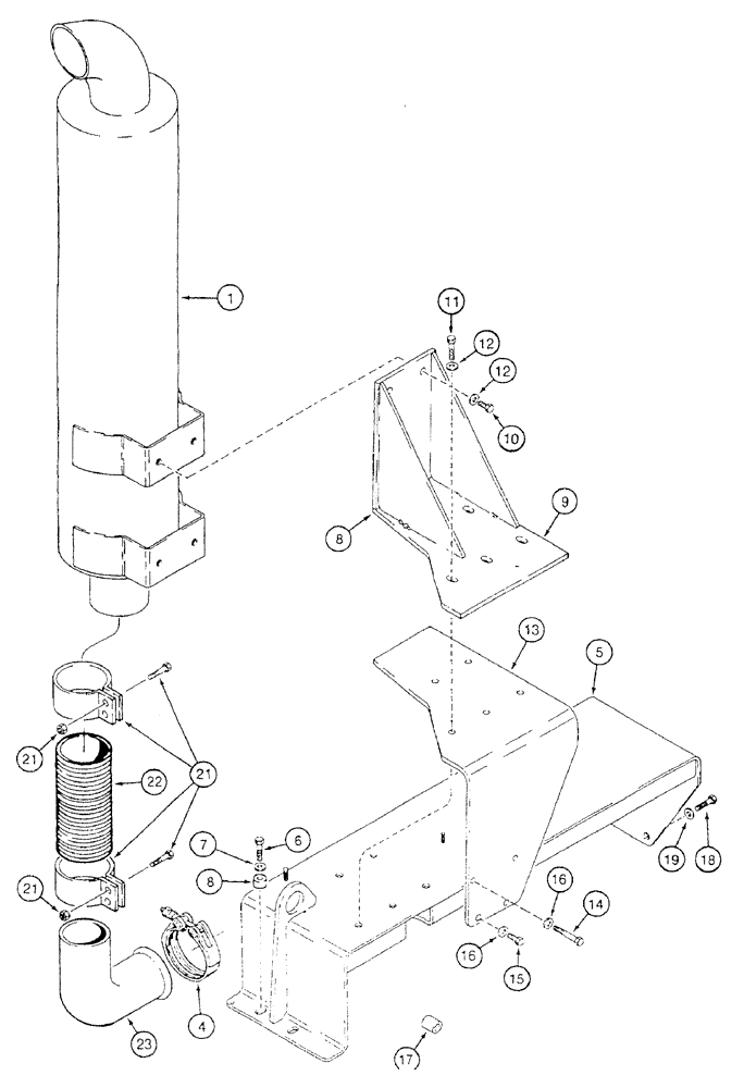 Схема запчастей Case 921B - (2-012) - MUFFLER AND EXHAUST SYSTEM (02) - ENGINE