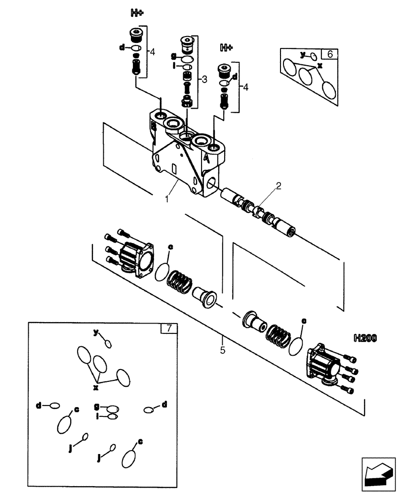 Схема запчастей Case 580SM - (35.150.09[02]) - 87718995 VALVE SECTION - BACKHOE DIPPER (WITH PILOT CONTROLS) (580SM+) (35) - HYDRAULIC SYSTEMS