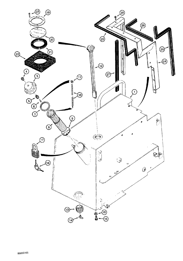 Схема запчастей Case 1150G - (3-004) - FUEL TANK (02) - FUEL SYSTEM