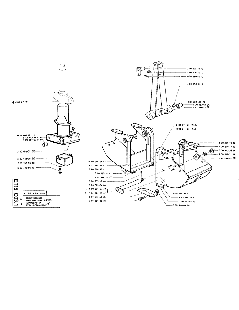 Схема запчастей Case TC45 - (139) - TRENCHING GRAB 