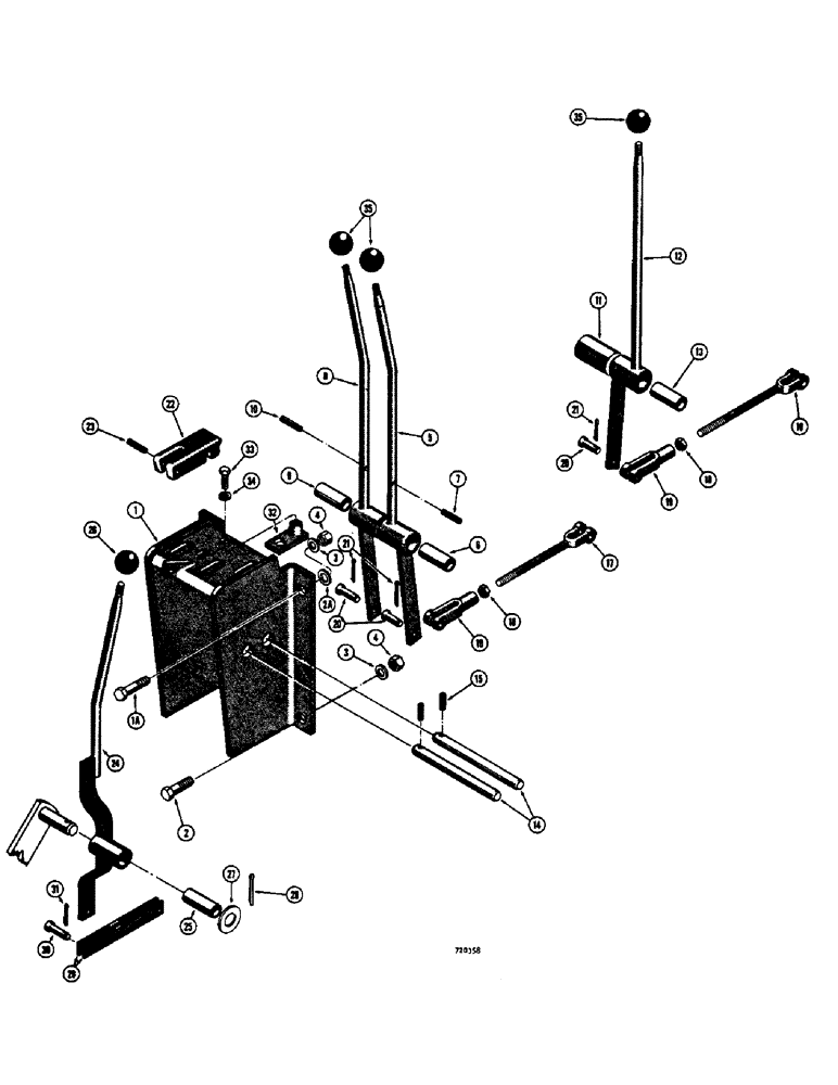 Схема запчастей Case 475 - (068) - TRANSMISSION CONTROL TOWER, EARLY PRODUCTION, HAS VERTICAL MOUNTED STARTER BUTTON (21) - TRANSMISSION