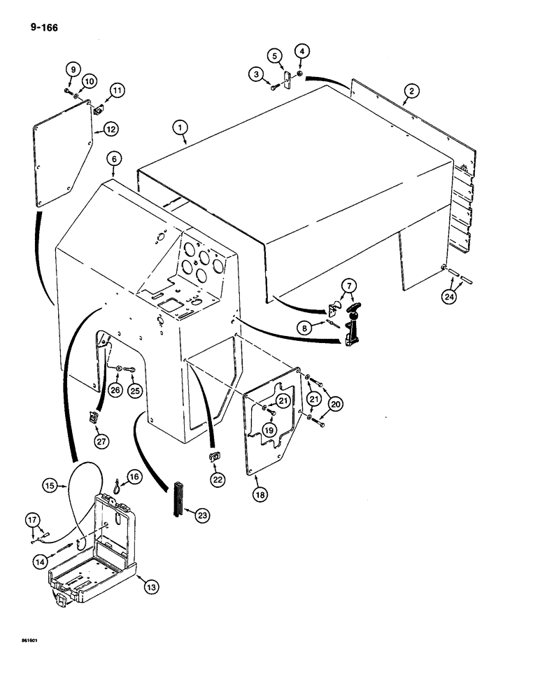 Схема запчастей Case CASE - (9-166) - HOOD, GRILLE, AND CONSOLE (09) - CHASSIS