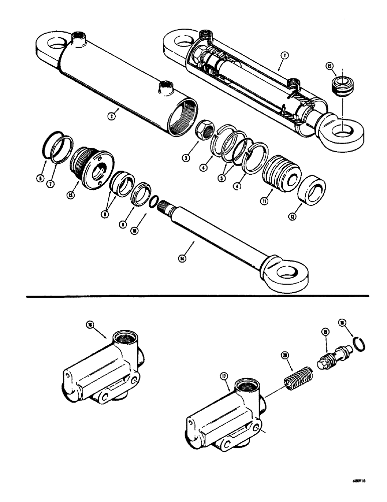 Схема запчастей Case 400 - (068) - D45175 STEERING CYLINDER (05) - UPPERSTRUCTURE CHASSIS