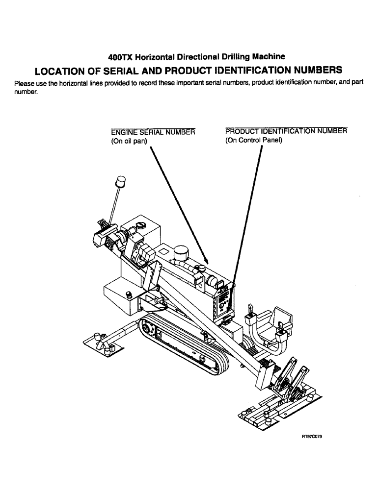 Схема запчастей Case 400TX - (1-02) - LOCATION OF SERIAL AND PRODUCT IDENTIFICATION NUMBERS 