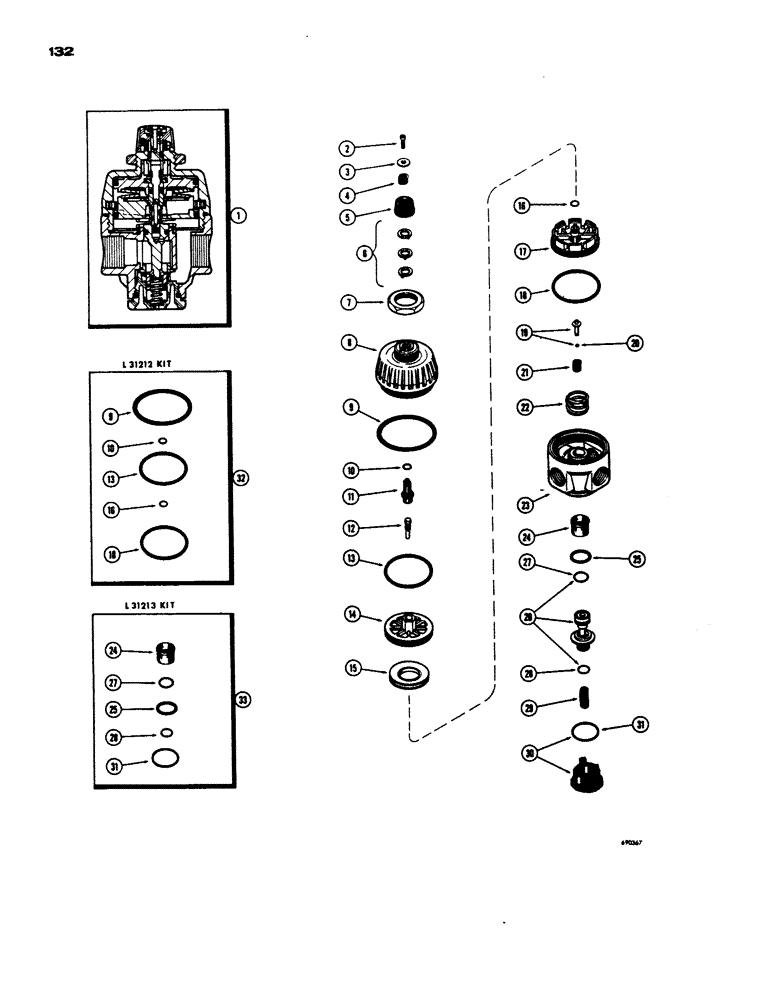 Схема запчастей Case W24 - (132) - BRAKE SYSTEM, L18752 AIR REGULATOR VALVE (07) - BRAKES