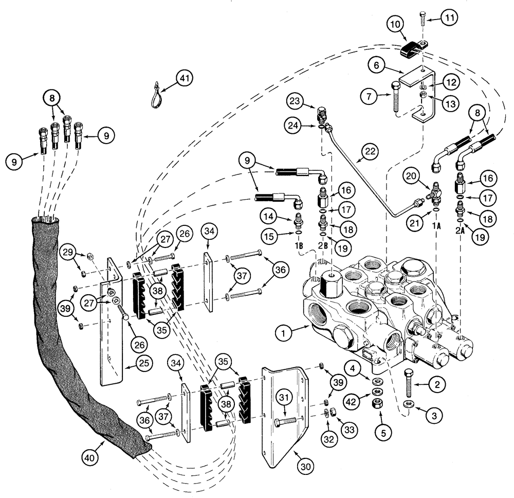 Схема запчастей Case 821C - (08-39) - HYDRAULICS LOADER CONTROL, REMOTE (08) - HYDRAULICS