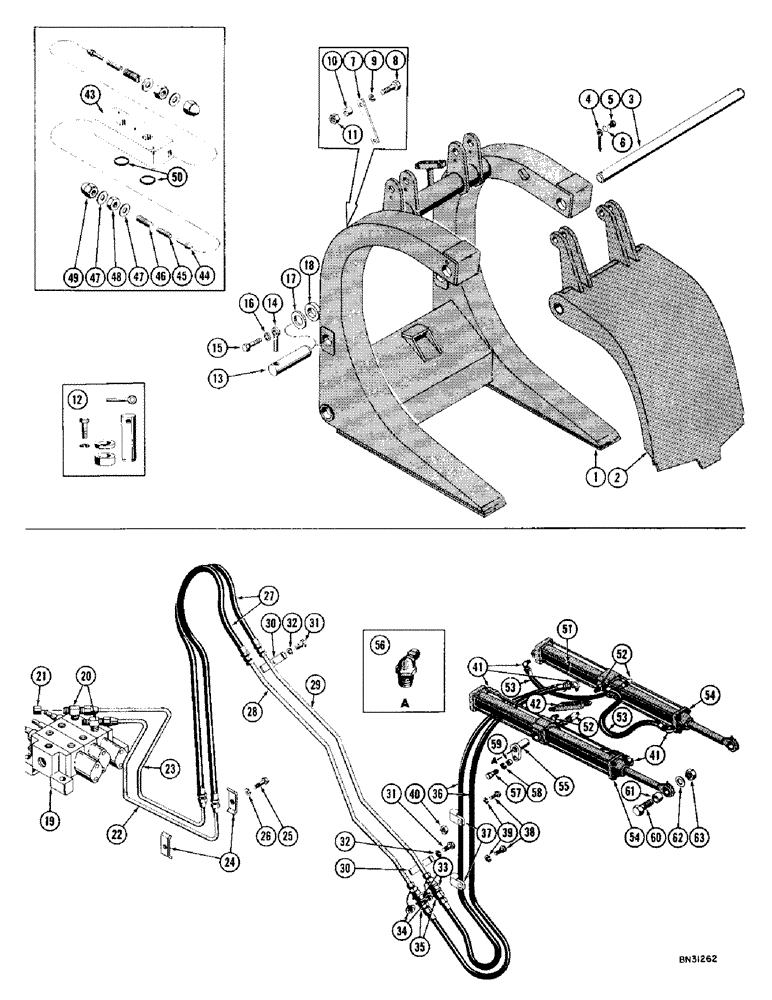 Схема запчастей Case 1000D - (218) - LOG LOADER AND FLIPPER (05) - UPPERSTRUCTURE CHASSIS