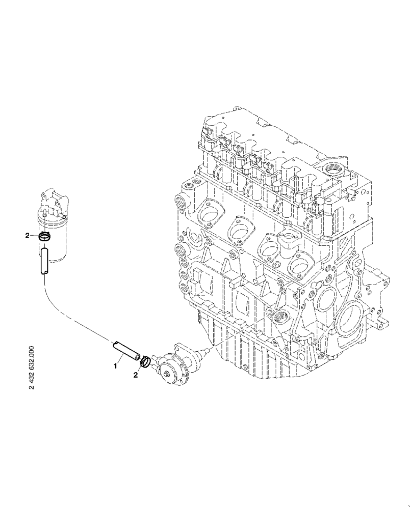 Схема запчастей Case 221D - (95.015[2432632001]) - FUEL LINE (10) - ENGINE