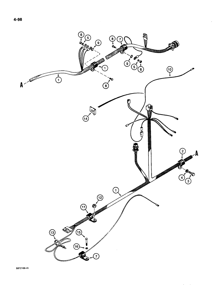 Схема запчастей Case W36 - (4-098) - MAIN HARNESS (04) - ELECTRICAL SYSTEMS