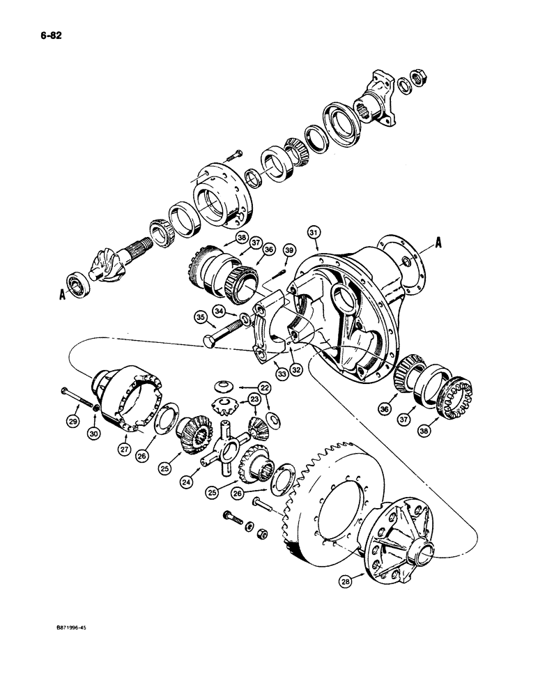 Схема запчастей Case W11B - (6-082) - DIFFERENTIAL (06) - POWER TRAIN