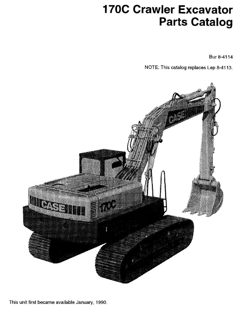 Схема запчастей Case 170C - (1-1) - 170C CRAWLER EXCAVATOR PARTS CATALOG (00) - PICTORIAL INDEX