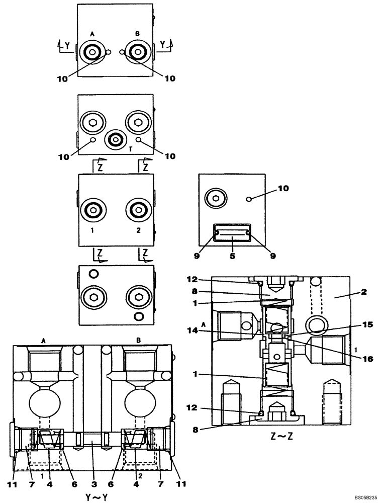 Схема запчастей Case CX225SR - (08-74) - VALVE, CUSHION - PILOT CONTROL LINES (08) - HYDRAULICS