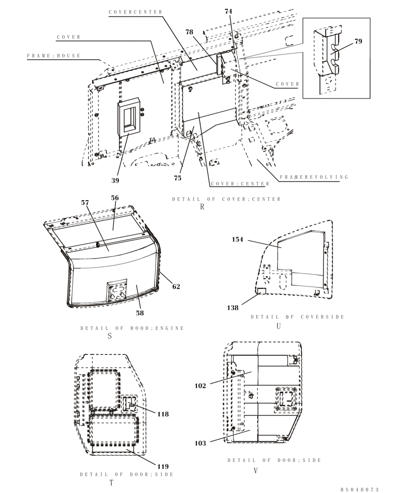 Схема запчастей Case CX80 - (09-15) - SOUNDPROOFING (09) - CHASSIS/ATTACHMENTS
