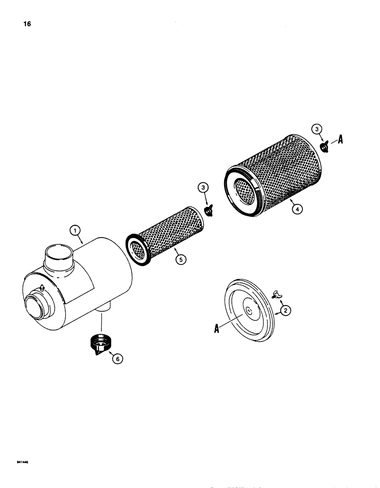 Схема запчастей Case 880D - (016) - AIR CLEANER COMPONENTS (01) - ENGINE
