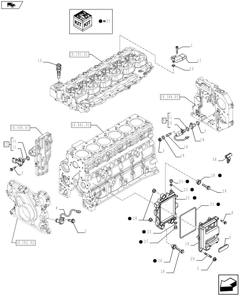 Схема запчастей Case F4HFE613X A004 - (55.640.01) - ELECTRONIC CONTROL UNIT, SENSOR (55) - ELECTRICAL SYSTEMS