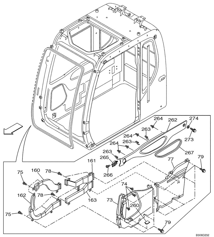 Схема запчастей Case CX330 - (09-029-01[01]) - CAB - DUCTS AND TRIM (09) - CHASSIS