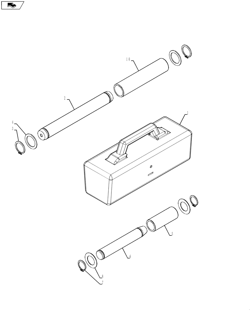 Схема запчастей Case 580SN WT - (90.120.10) - TOOL BOX - RETRO FIT KIT (MECHANICAL COUPLER) (90) - PLATFORM, CAB, BODYWORK AND DECALS