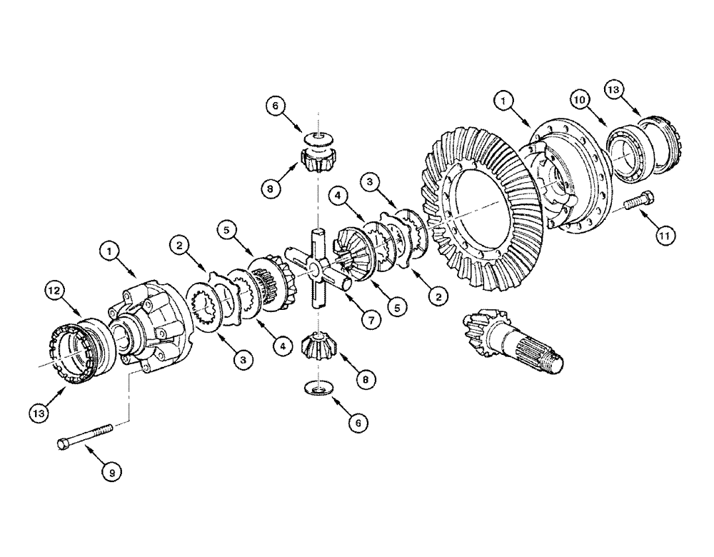 Схема запчастей Case 865 DHP - (6-058) - REAR AXLE GRAZIANO - DIFFERENTIAL (06) - POWER TRAIN