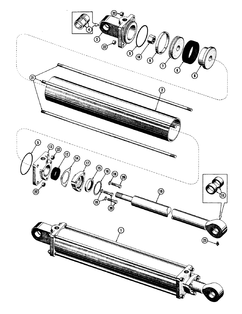 Схема запчастей Case 800 - (272) - HYDRAULIC CYLINDER ASSY, PISTON ROD, END CAPS, TUBE (07) - HYDRAULIC SYSTEM
