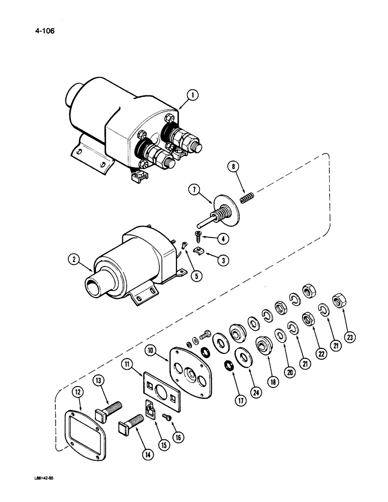 Схема запчастей Case 1450B - (4-106) - R42376 SOLENOID ASSEMBLY, DELCO-REMY (04) - ELECTRICAL SYSTEMS