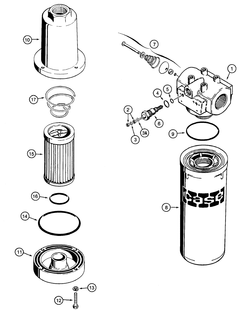 Схема запчастей Case 550H - (6-16) - FILTER ASSY, OIL, TRANSMISSION OIL FILTER, HYDRAULIC OIL FILTER (06) - POWER TRAIN