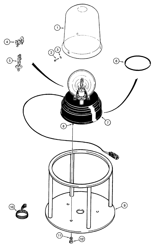 Схема запчастей Case 921B - (4-050) - ROTATING BEACON ASSEMBLY AND MOUNTING (04) - ELECTRICAL SYSTEMS
