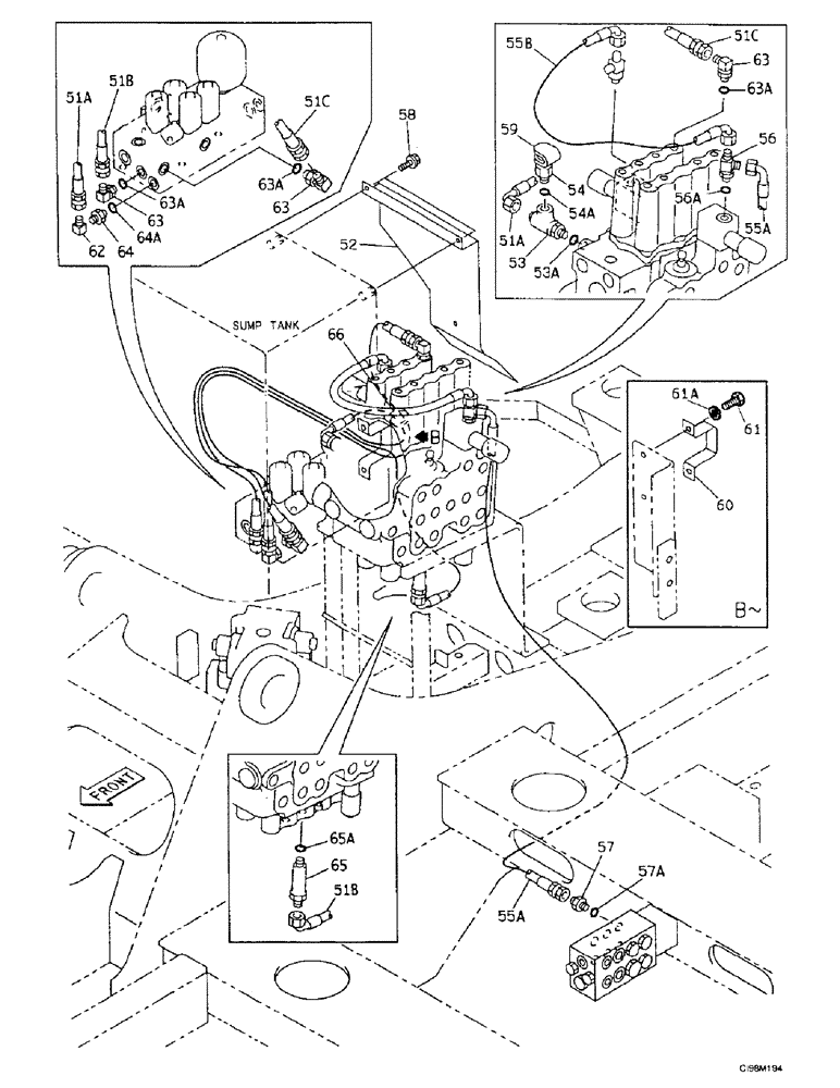 Схема запчастей Case 9007B - (8-030) - HYDRAULIC CIRCUIT - PILOT, BLOCK, FEEDER, CONTROL VALVE, BLOCK, SELECTOR (08) - HYDRAULICS