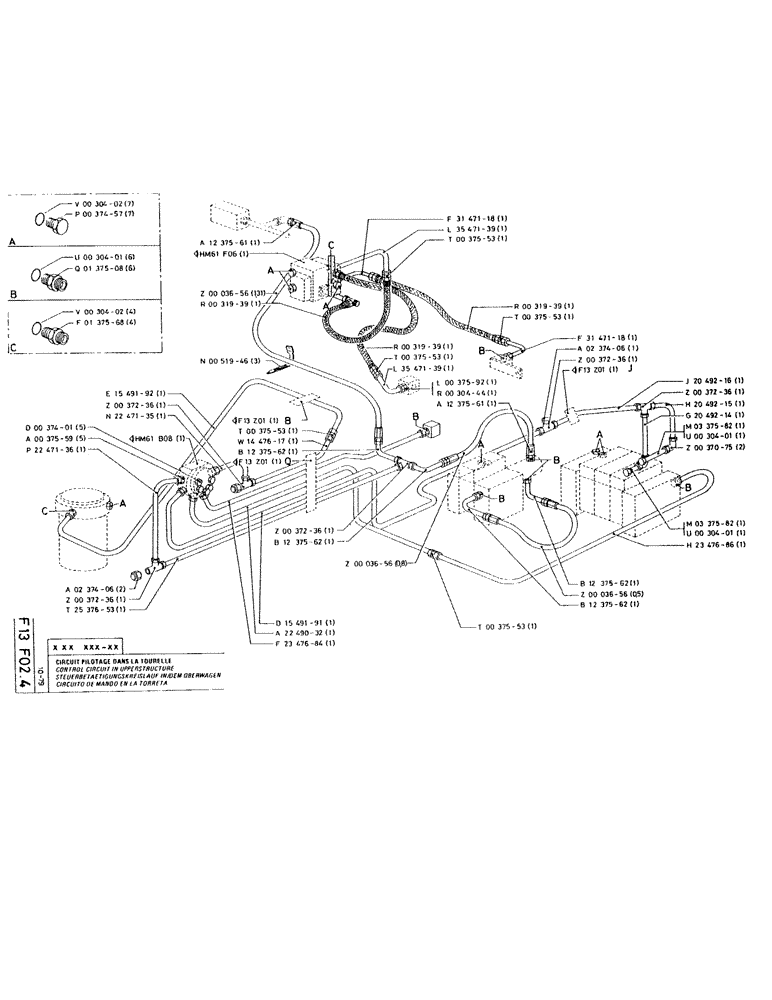 Схема запчастей Case RC200L - (050) - CONTROL CIRCUIT UPPERSTRUCTURE 