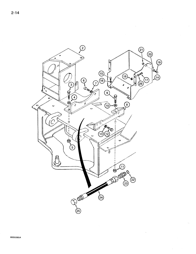 Схема запчастей Case 360 - (2-14) - ENGINE MOUNTING - DEUTZ DIESEL ENGINE MODELS, PRIOR TO P.I.N. JAF0104257 (02) - ENGINE