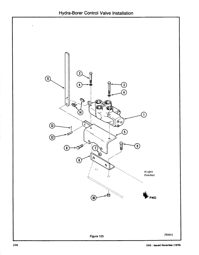 Схема запчастей Case DH5 - (206) - HYDRA-BORER CONTROL VALVE INSTALLATION (35) - HYDRAULIC SYSTEMS
