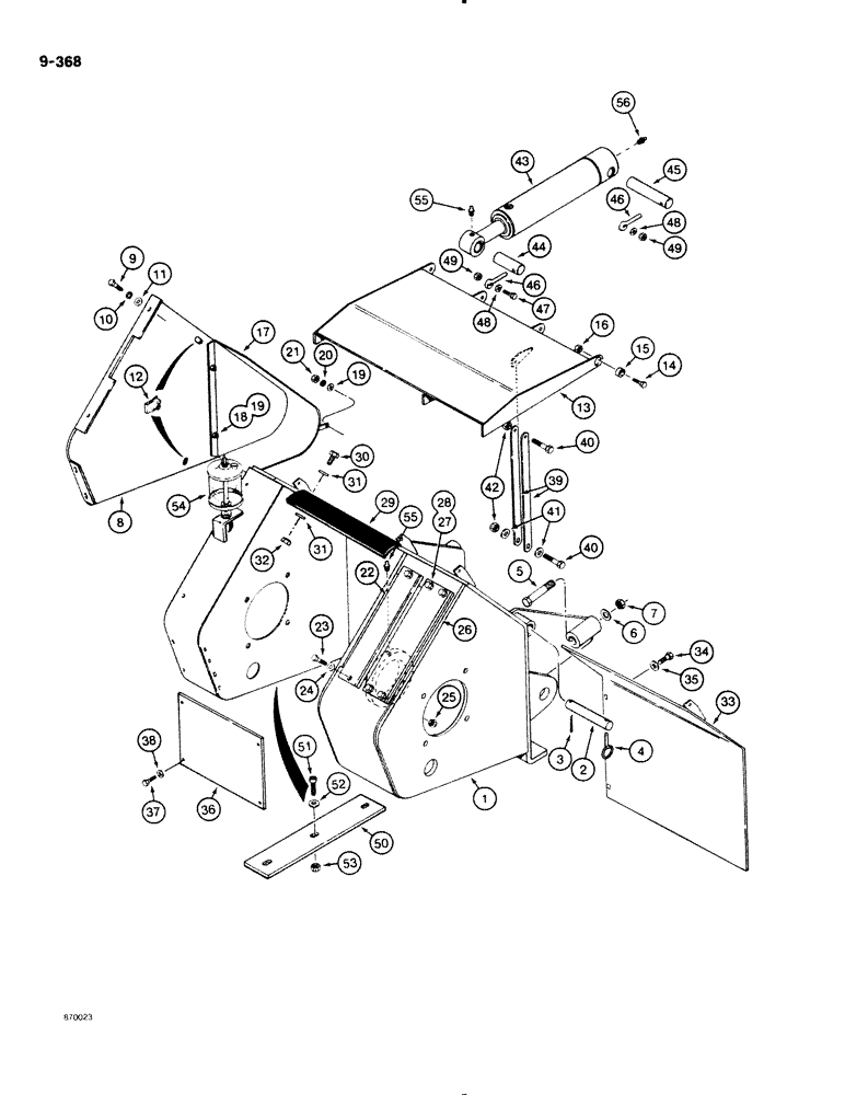 Схема запчастей Case DH4B - (9-368) - TRENCHER FRAME (09) - CHASSIS/ATTACHMENTS