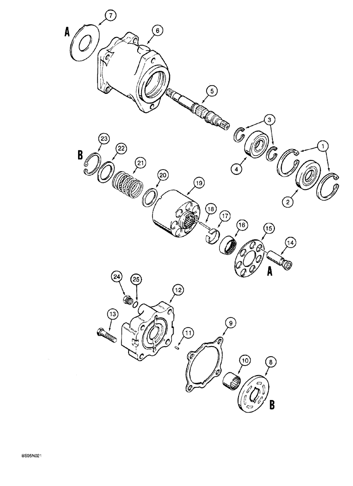 Схема запчастей Case 760 - (06-028) - GROUND DRIVE AND PLOW MOTOR - H673911 (14) - MAIN GEARBOX & DRIVE