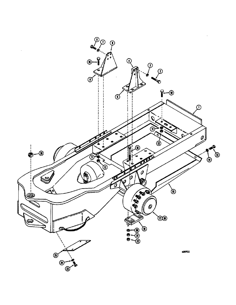 Схема запчастей Case 400 - (080) - FRONT FRAME AND AXLE (05) - UPPERSTRUCTURE CHASSIS