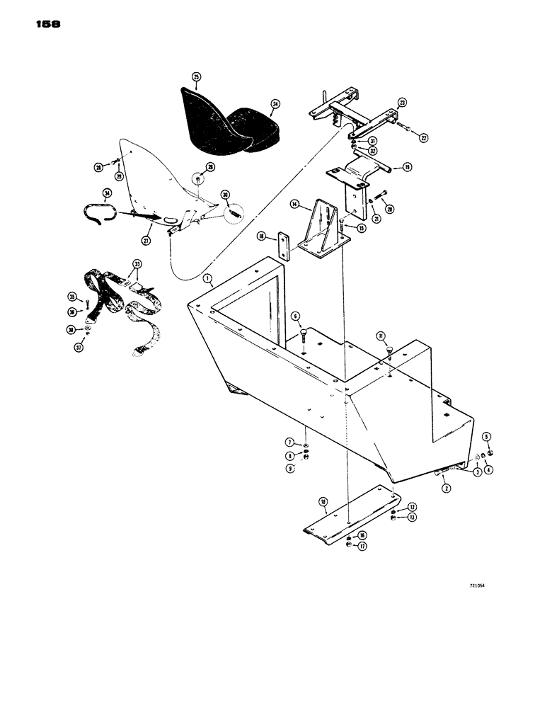 Схема запчастей Case W14 - (158) - OPERATORS COMPARTMENT AND SEAT (09) - CHASSIS