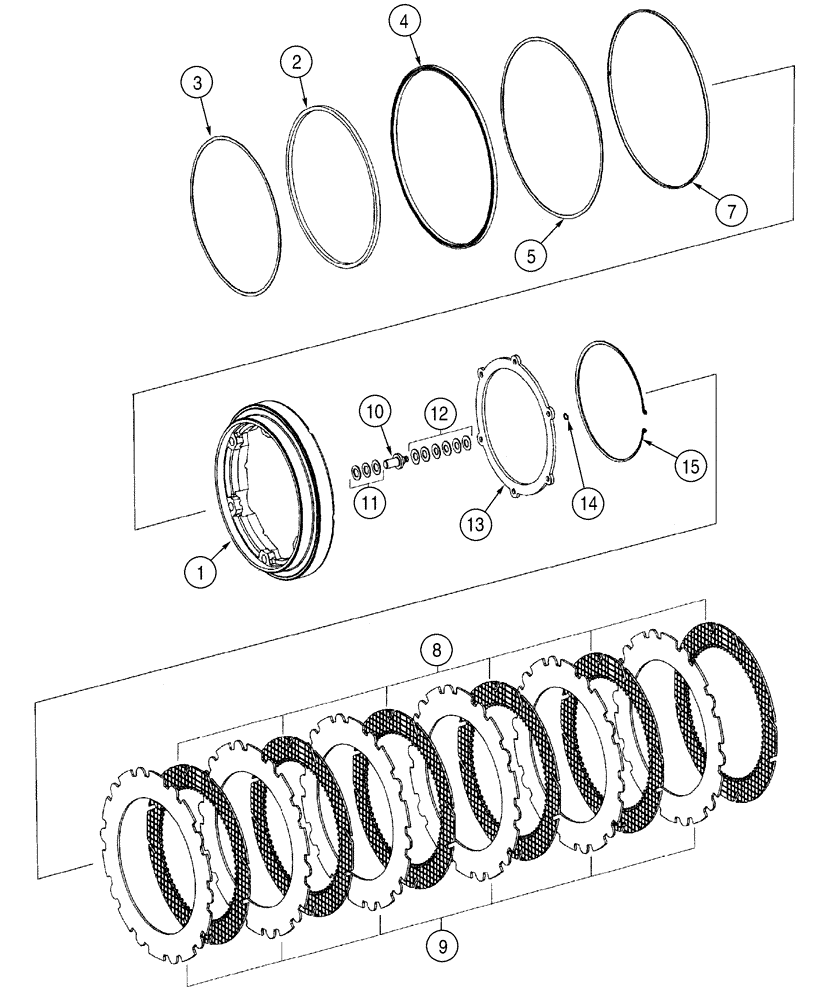 Схема запчастей Case 921C - (07-04) - AXLE, FRONT AND REAR - HUB, DISC BRAKES JEE0123252- (07) - BRAKES