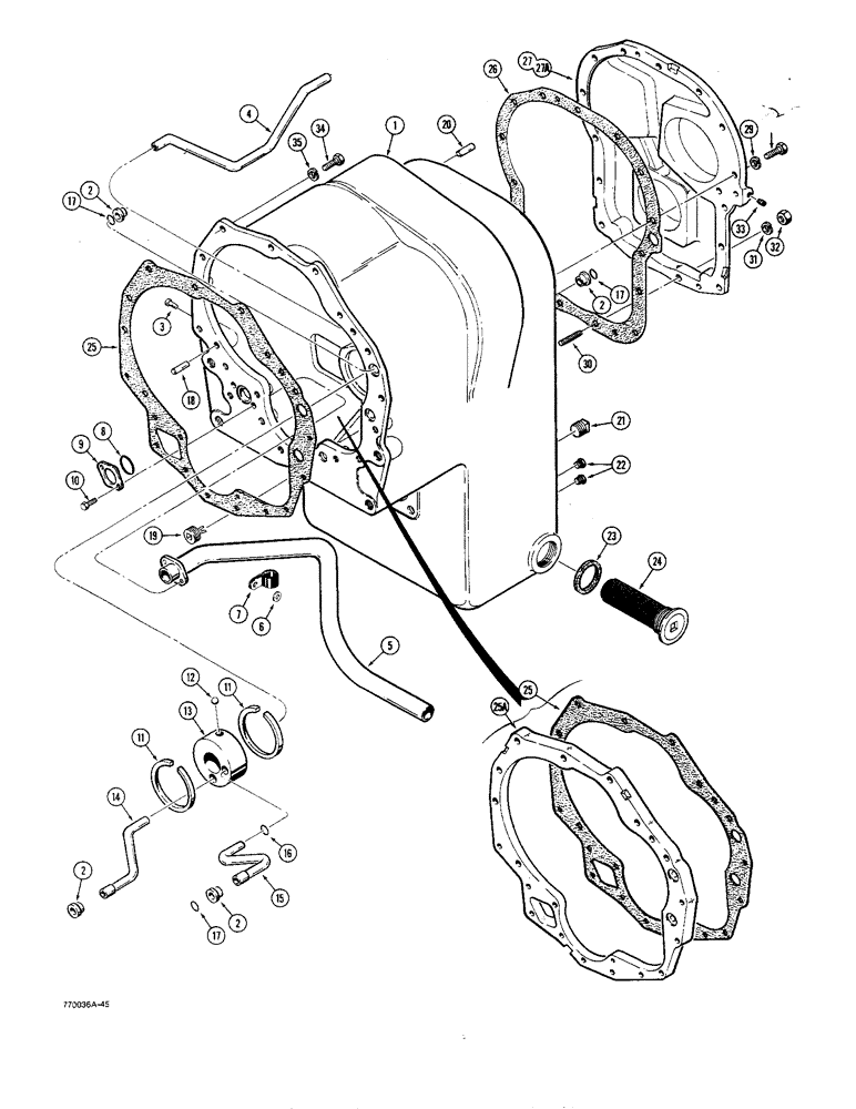 Схема запчастей Case W36 - (6-242) - TRANSMISSION, TRANSMISSION CASE (06) - POWER TRAIN