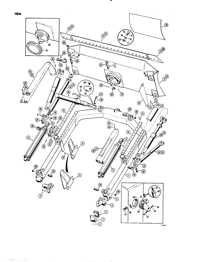 Схема запчастей Case 1150 - (154) - POWER ANGLE TILT DOZER (05) - UPPERSTRUCTURE CHASSIS