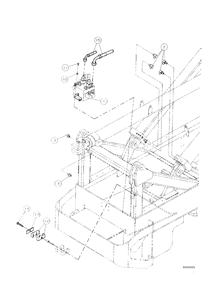 Схема запчастей Case 686G - (8-14A) - VALVE MOUNTING & FITTINGS, LIFT & CROWD (ASN 686G JFE0000705; 686GXR JFE0001847; 688G JFE0003612) (08) - HYDRAULICS