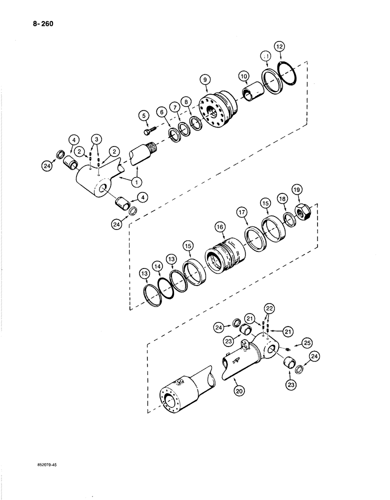Схема запчастей Case 1080B - (8-260) - BOOM CYLINDER (08) - HYDRAULICS